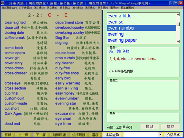 單字詞資料說明圖